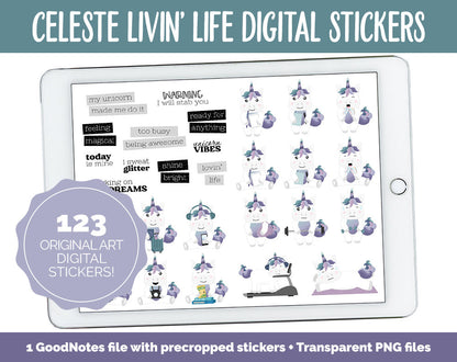 Celeste Livin' Life Digital Planner Stickers | GoodNotes, iPad and Android | Kawaii, Cleaning, Work, Tasks, Activities, Planning