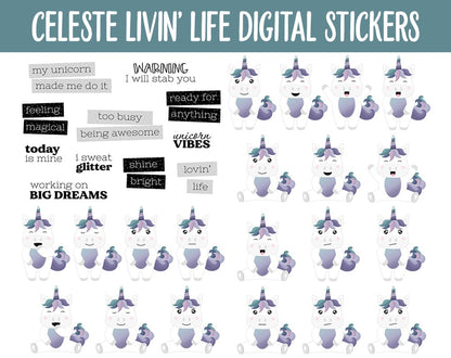 Celeste Livin' Life Digital Planner Stickers | GoodNotes, iPad and Android | Kawaii, Cleaning, Work, Tasks, Activities, Planning