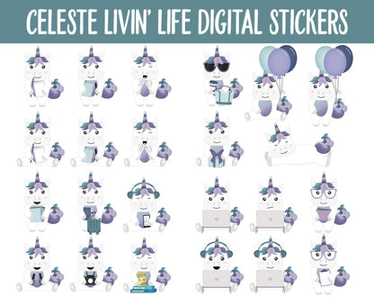 Celeste Livin' Life Digital Planner Stickers | GoodNotes, iPad and Android | Kawaii, Cleaning, Work, Tasks, Activities, Planning