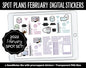 Spot Plans February Digital Stickers | GoodNotes, iPad and Android | Valentine, Self-Love, Adulting, Planning