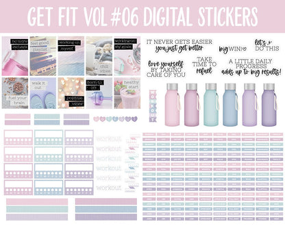 Get Fit Vol #06 Digital Stickers | GoodNotes & iPad | Fitness, Health, Self-Care, Workout | Koala Time