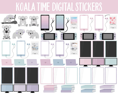 Koala Time Digital Sticker Mega Bundle | GoodNotes & iPad | February, Valentine, Self-Love, Goals, Activities, Travel, Adulting, Tasks