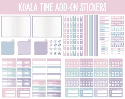 Koala Time Add-On Digital Stickers | GoodNotes & iPad | Trackers, Budget, Fitness, Health, Habits