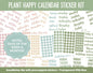 Plant Happy Calendar Essentials Digital Planner Stickers | GoodNotes, iPad and Android | Dates, Days of the Week, Months