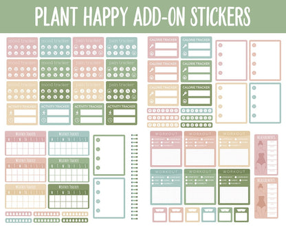 Plant Happy Add-On Digital Stickers | GoodNotes & iPad | Trackers, Budget, Fitness, Health, Habits