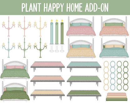 Plant Happy Home Digital Stickers | GoodNotes & iPad | Furniture, Decor, Farmhouse, Spring