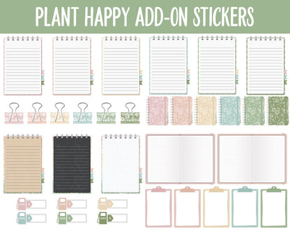 Plant Happy Add-On Digital Stickers | GoodNotes & iPad | Trackers, Budget, Fitness, Health, Habits
