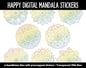 Happy Mandala Digital Planner Stickers | GoodNotes, iPad and Android | Gradient, Ombre, Coloring