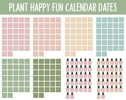 Plant Happy Fun Calendar Date Digital Stickers | GoodNotes, iPad and Android