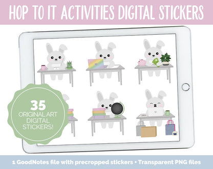 Hop to It Activities Digital Stickers | GoodNotes & iPad | Crafts, School, Work, Hobbies, Easter, Rabbit, Bunny