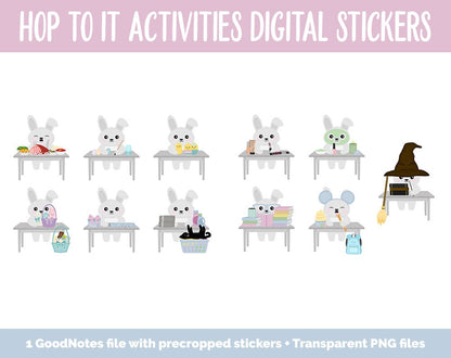 Hop to It Activities Digital Stickers | GoodNotes & iPad | Crafts, School, Work, Hobbies, Easter, Rabbit, Bunny