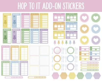 Hop to It Add-On Digital Stickers | GoodNotes & iPad | Trackers, Budget, Fitness, Health, Habits