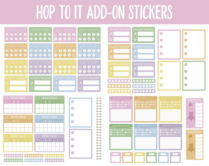 Hop to It Add-On Digital Stickers | GoodNotes & iPad | Trackers, Budget, Fitness, Health, Habits