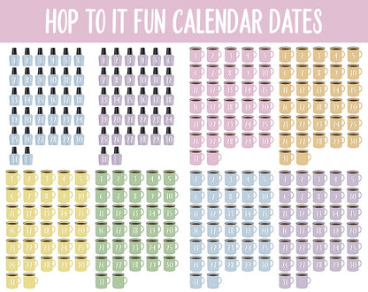 Hop to It Fun Calendar Date Digital Stickers | GoodNotes, iPad and Android