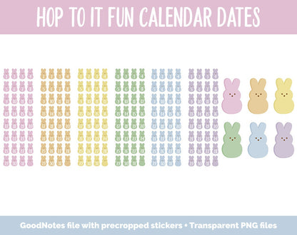 Hop to It Fun Calendar Date Digital Stickers | GoodNotes, iPad and Android