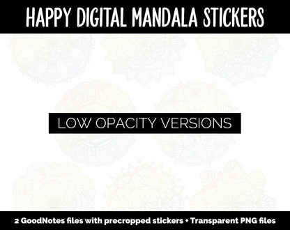 Happy Mandala Digital Planner Stickers | GoodNotes, iPad and Android | Gradient, Ombre, Coloring