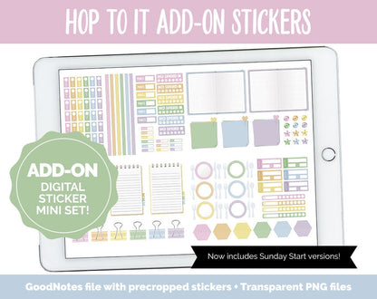 Hop to It Add-On Digital Stickers | GoodNotes & iPad | Trackers, Budget, Fitness, Health, Habits