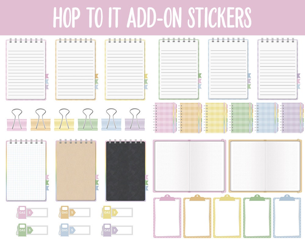 Hop to It Add-On Digital Stickers | GoodNotes & iPad | Trackers, Budget, Fitness, Health, Habits