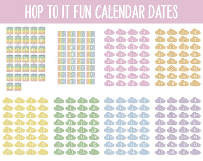 Hop to It Fun Calendar Date Digital Stickers | GoodNotes, iPad and Android