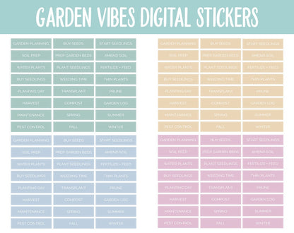 Garden Vibes Digital Stickers | GoodNotes & iPad | Gardening, Planting, Harvest, Tasks