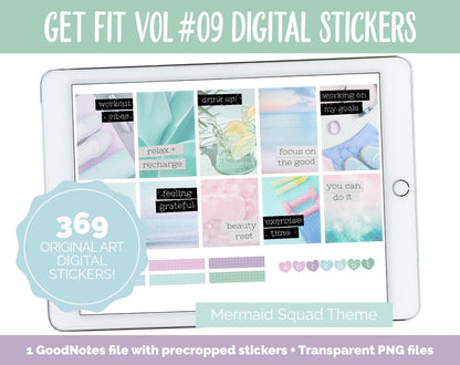 Get Fit Vol #09 Digital Stickers | GoodNotes & iPad | Fitness, Health, Self-Care, Workout | Mermaid Squad