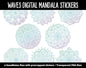 Waves Mandala Digital Planner Stickers | GoodNotes, iPad and Android | Gradient, Ombre, Coloring