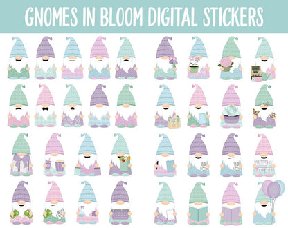 Gnomes in Bloom Digital Stickers | GoodNotes & iPad | Spring, Flowers, Gardening, Outdoor, Activities, Tasks