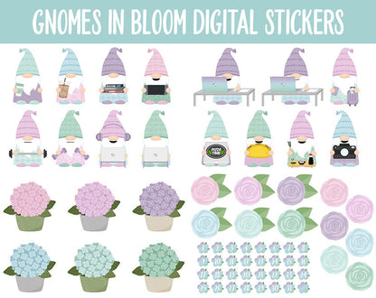Gnomes in Bloom Digital Stickers | GoodNotes & iPad | Spring, Flowers, Gardening, Outdoor, Activities, Tasks