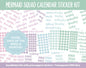 Mermaid Squad Calendar Essentials Digital Planner Stickers | GoodNotes, iPad and Android | Dates, Days of the Week, Months