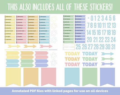 31 Day Digital Journal + Sticker Bundle | Daydream Theme