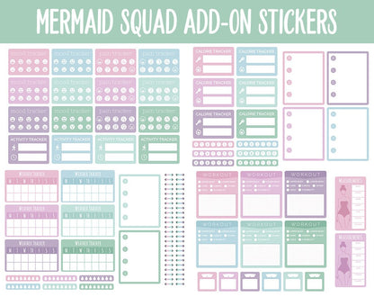 Mermaid Squad Add-On Digital Stickers | GoodNotes & iPad | Trackers, Budget, Fitness, Health, Habits