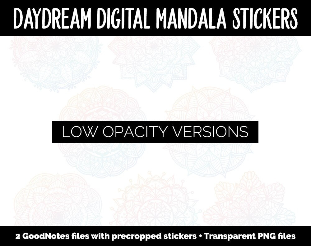 Daydream Mandala Digital Planner Stickers | GoodNotes, iPad and Android | Gradient, Ombre, Coloring