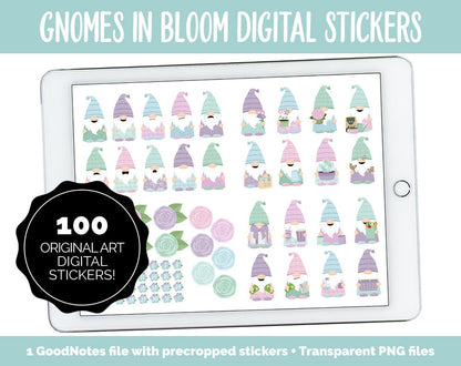 Gnomes in Bloom Digital Stickers | GoodNotes & iPad | Spring, Flowers, Gardening, Outdoor, Activities, Tasks