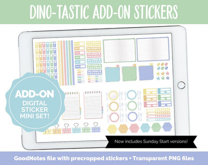 Dino-tastic Add-On Digital Stickers | GoodNotes & iPad | Trackers, Budget, Fitness, Health, Habits