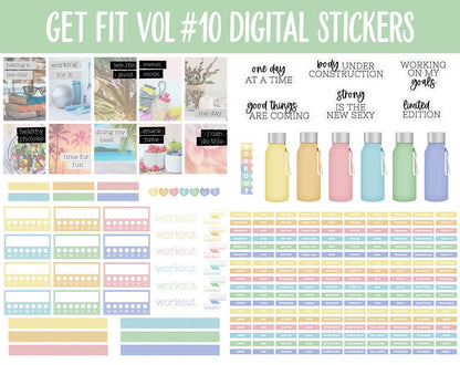 Get Fit Vol #10 Digital Stickers | GoodNotes & iPad | Fitness, Health, Self-Care, Workout | Dino-tastic