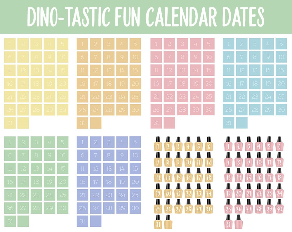Dino-tastic Fun Calendar Date Digital Stickers | GoodNotes, iPad and Android