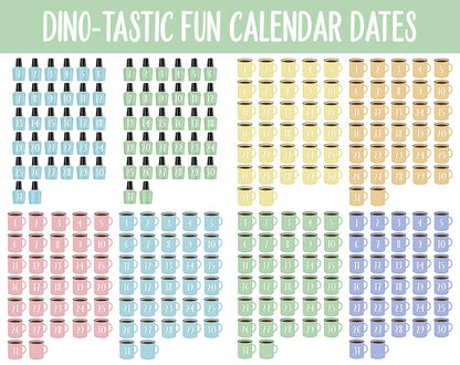 Dino-tastic Fun Calendar Date Digital Stickers | GoodNotes, iPad and Android