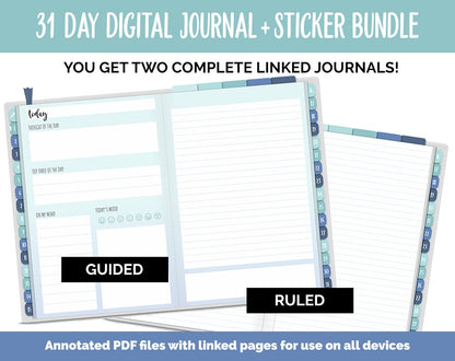 31 Day Digital Journal + Sticker Bundle | Lakeside Theme