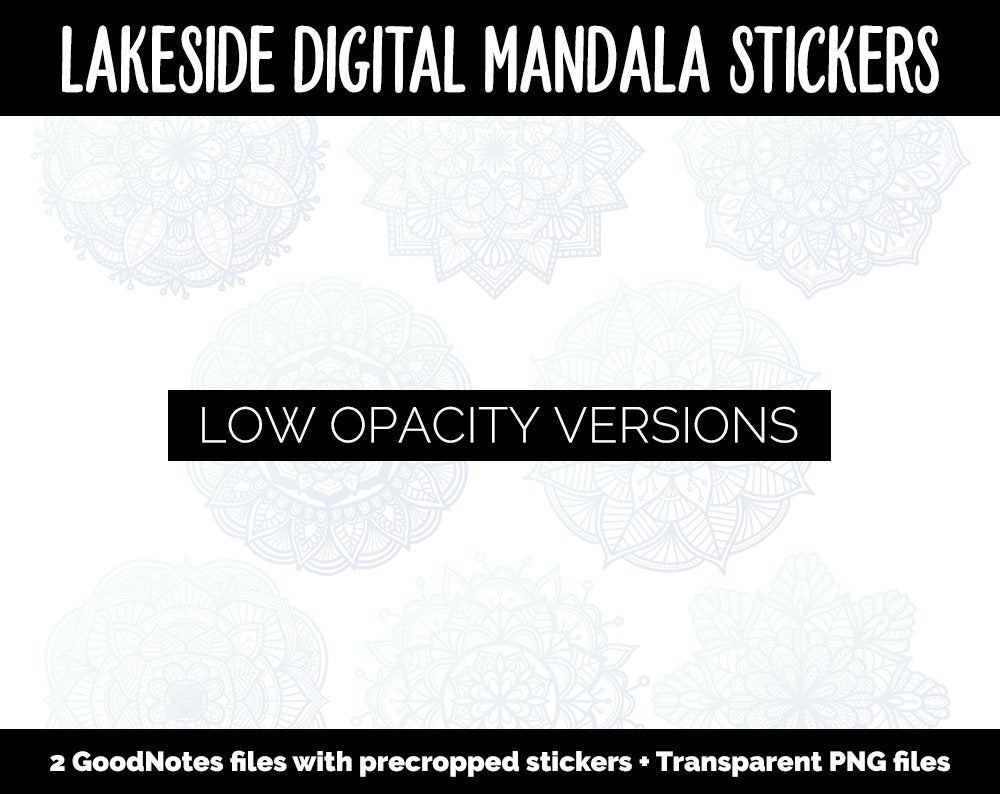 Lakeside Mandala Digital Planner Stickers | GoodNotes, iPad and Android | Gradient, Ombre, Coloring