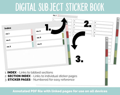 Blank Subject Digital Sticker Books | Joy Theme | Goodnotes, iPad & Android