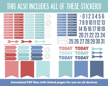 31 Day Digital Journal + Sticker Bundle | Lakeside Theme