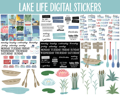 Lake Life Digital Sticker Mega Bundle | GoodNotes & iPad | July, Outdoors, Summer, Kawaii, Activities, Goals, Tasks