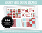 Cherry Vibes Digital Stickers | GoodNotes & iPad | Emoti, Moods, Retro, Functional, Tasks