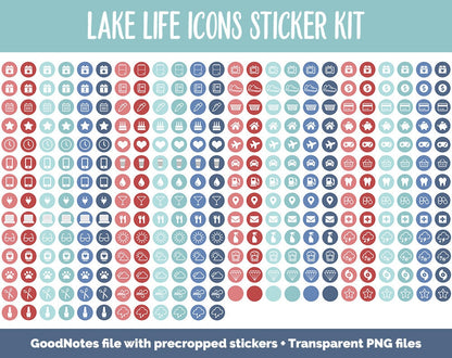 Lake Life Icon Digital Planner Stickers | GoodNotes, iPad and Android | Icons, Life, Weather, Everyday