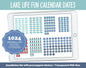 Lake Life Fun Calendar Date Digital Stickers | GoodNotes, iPad and Android