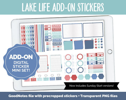 Lake Life Add-On Digital Stickers | GoodNotes & iPad | Trackers, Budget, Fitness, Health, Habits
