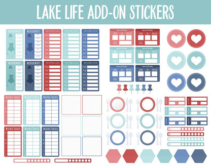 Lake Life Add-On Digital Stickers | GoodNotes & iPad | Trackers, Budget, Fitness, Health, Habits