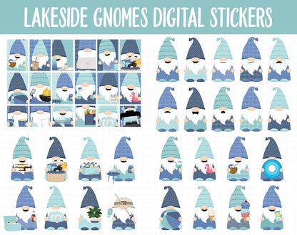 Lakeside Gnomes Digital Stickers | GoodNotes & iPad | Summer, Lake, Beach, Outdoor, Activities, Tasks