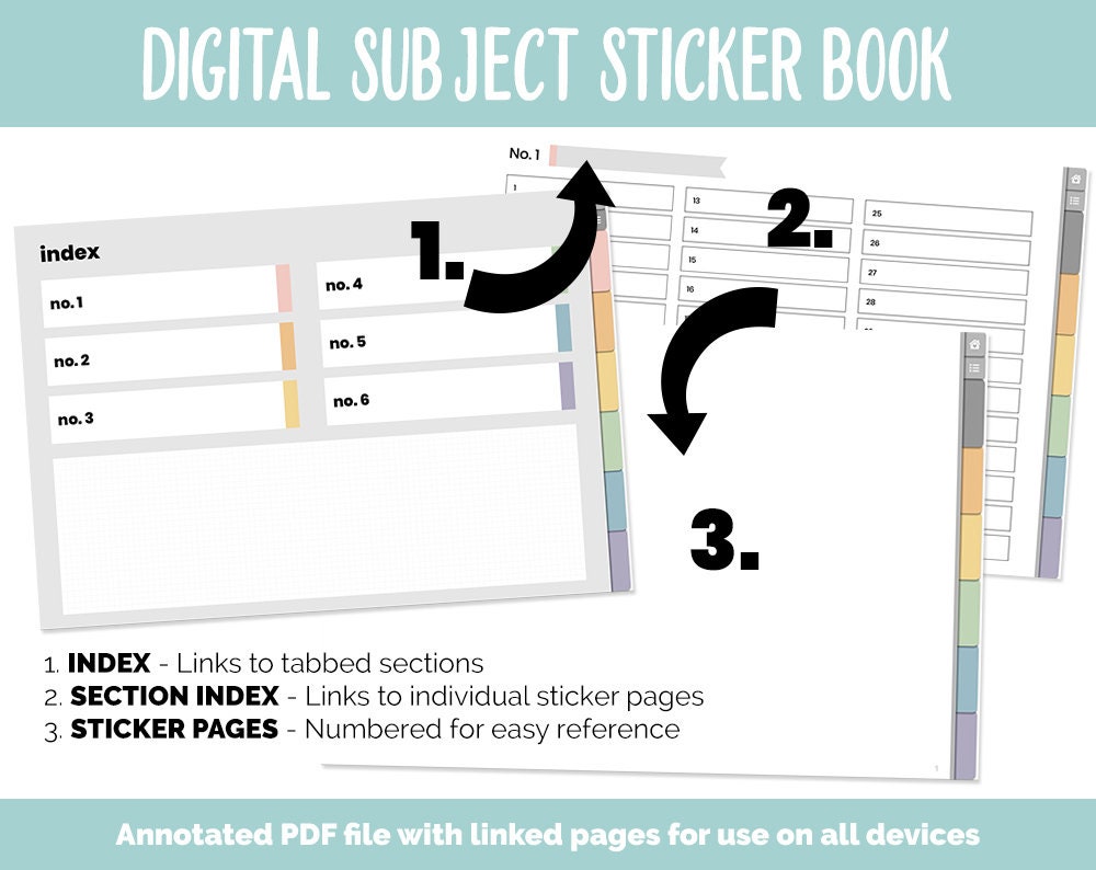 Blank Subject Digital Sticker Books | Boho Theme