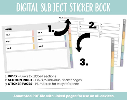 Blank Subject Digital Sticker Books | Boho Theme
